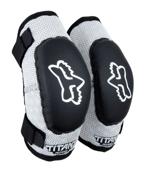 Fox Racing Titan Pee Wee Elbow Guards Fox Racing Titan Pee Wee Elbow Guards -Motorcycle Helmet Shop 2010 Fox Racing Pee Wee Titan Elbow Guards Black Silver