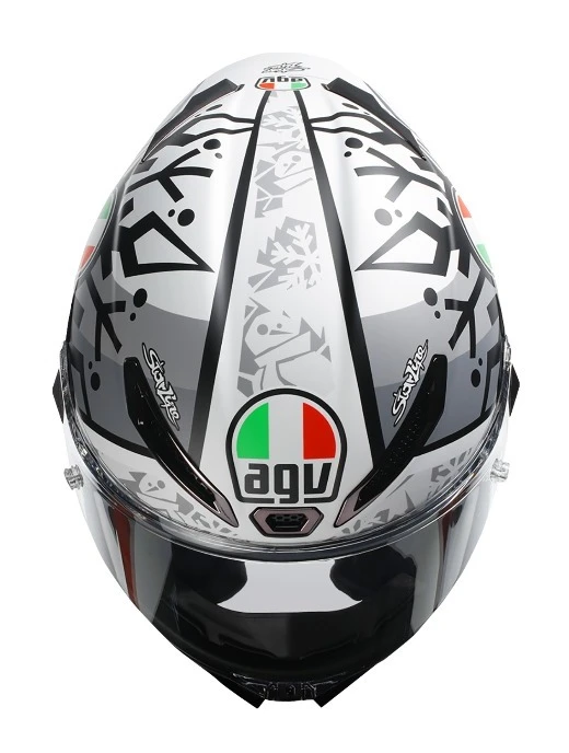 AGV Pista GP RR Mir Winter Test 2021 Helmet White/Black/Grey / XL [Open Box] -Motorcycle Helmet Shop agv pista gprr mir winter test2021 helmet white black grey xl open box white black grey 3
