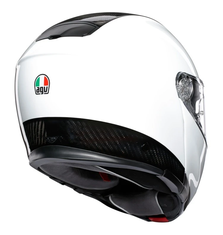 AGV Sportmodular Carbon Helmet White/Black / XS [Open Box] -Motorcycle Helmet Shop agv sportmodular carbon helmet white black xs open box white black 2
