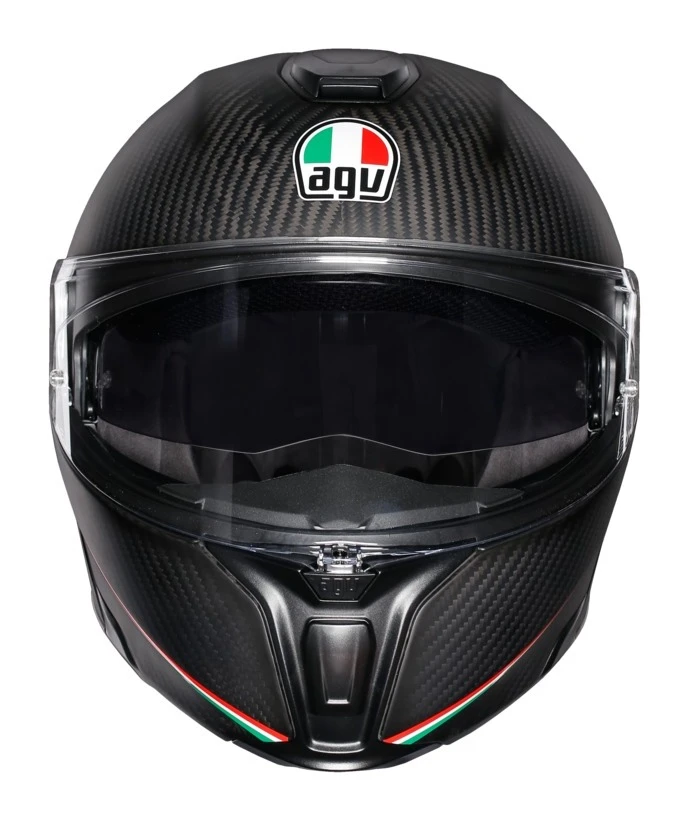 AGV Sportmodular Carbon Tricolore Helmet Matte Black / XL [Blemished - Very Good] -Motorcycle Helmet Shop agv sportmodular carbon tricolore helmet matte black xl blemished very good matte black 3
