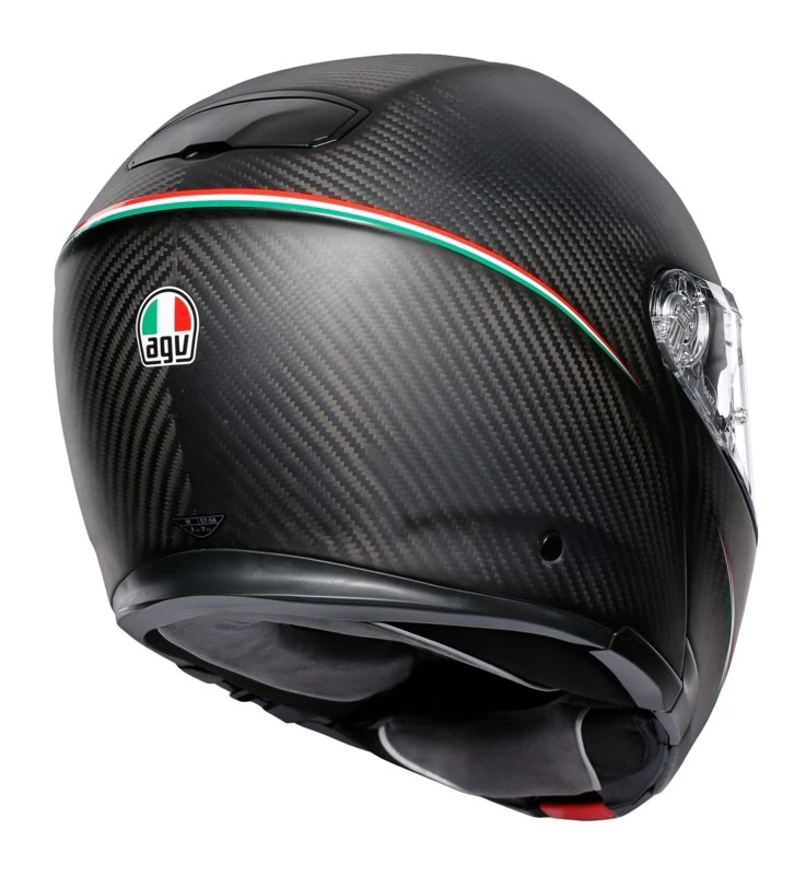 AGV Sportmodular Carbon Tricolore Helmet Matte Black / XL [Blemished - Very Good] -Motorcycle Helmet Shop agv sportmodular carbon tricolore helmet matte black xl blemished very good matte black 4