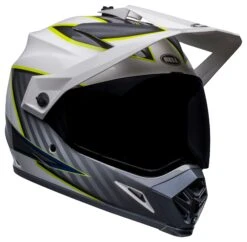 Bell Helmets Bell MX-9 Adventure Mips Dalton Helmet -Motorcycle Helmet Shop bell mx9 adventure mips dalton helmet white grey hi viz yellow 2