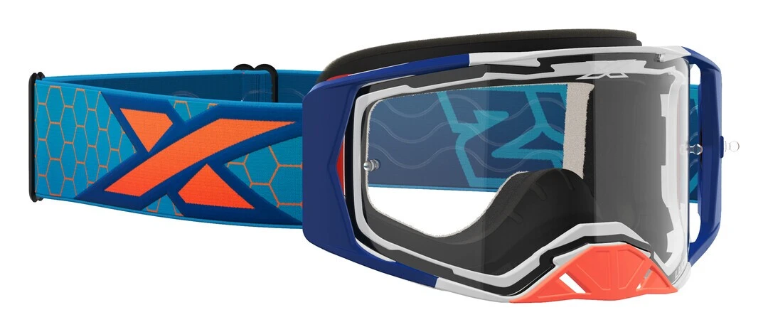EKS Lucid Goggles EKS Lucid Goggles -Motorcycle Helmet Shop eks lucid goggles cyan flo orange