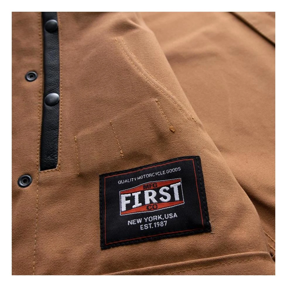 First Manufacturing Hunt Club Leather/Canvas Vest First Manufacturing Hunt Club Leather/Canvas Vest -Motorcycle Helmet Shop first manufacturing hunt club motorcycle leather canvas vest 2