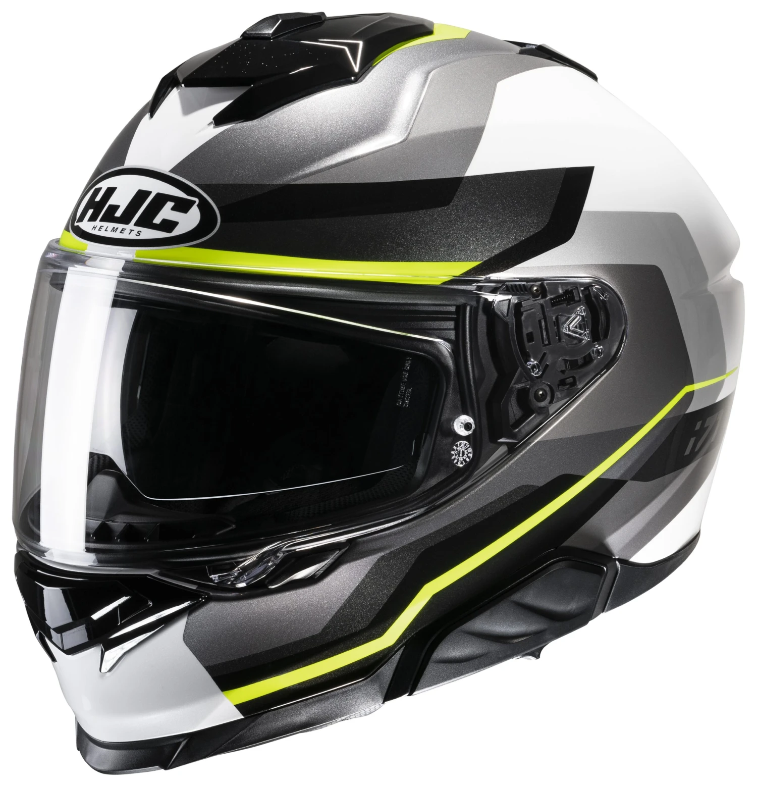 HJC i71 Nior Helmet HJC I71 Nior Helmet -Motorcycle Helmet Shop hj ci71 nior helmet white black hi viz yellow scaled