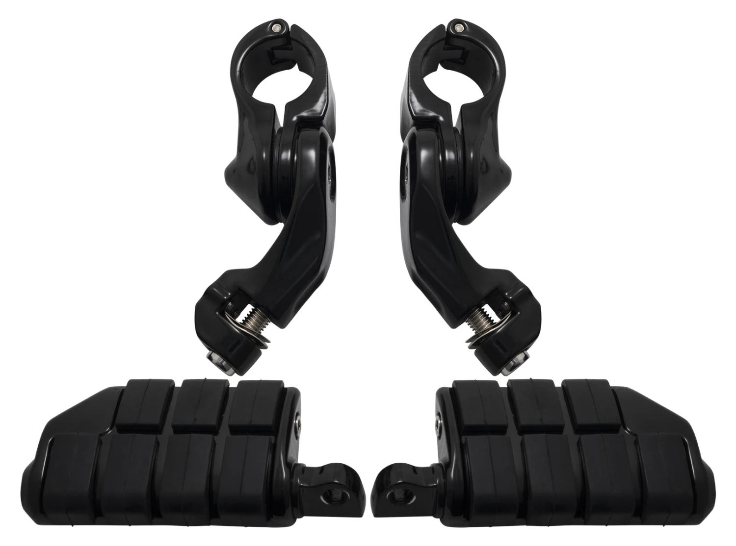 HogWorkz Short Angled Adjustable Highway Pegs With 1 1/4" Clamps -Motorcycle Helmet Shop hog workz short angled adjustable highway pegs with114 clamps