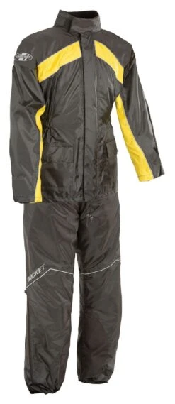 Joe Rocket RS-2 Two-Piece Rainsuit -Motorcycle Helmet Shop joe rocket rs2 two piece rainsuit black yellow