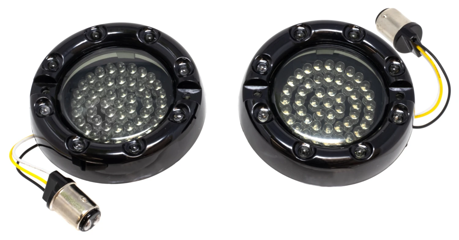 Letric Lighting Co. Premium LED Halo Bezel Turn Signal Inserts For Harley 1986-2022 -Motorcycle Helmet Shop letric lighting co premium led halo bezel turn signal inserts for harley19862018 1
