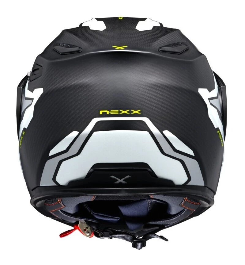 Nexx X Vilijord Carbon Light Nomad Helmet Black/White / LG [Open Box] -Motorcycle Helmet Shop nexx x vilijord carbon light nomad helmet black white lg open box black white 3