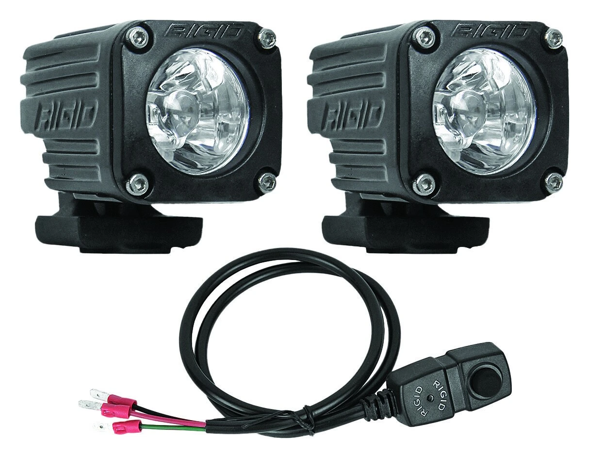 Rigid Ignite Mini LED Pod Light Kit - Dual Pack Rigid Ignite Mini LED Pod Light Kit - Dual Pack -Motorcycle Helmet Shop rigid ignite flood led light w surface mount