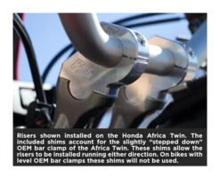 Rox 1 1/2" Barback Risers For 1 1/8" Bars -Motorcycle Helmet Shop rox risers rox112 barback risers for118 bars black 1