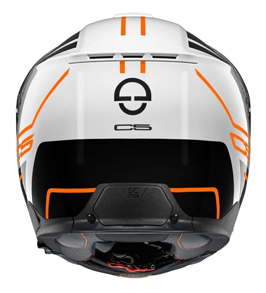 Schuberth C5 Master Helmet Black/White/Orange / LG [Open Box] -Motorcycle Helmet Shop schuberth c5 master helmet black white orange lg open box black white orange 4