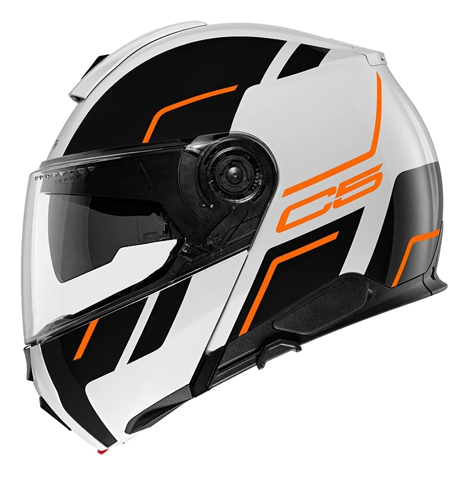 Schuberth C5 Master Helmet Black/White/Orange / LG [Open Box] -Motorcycle Helmet Shop schuberth c5 master helmet black white orange lg open box black white orange 5