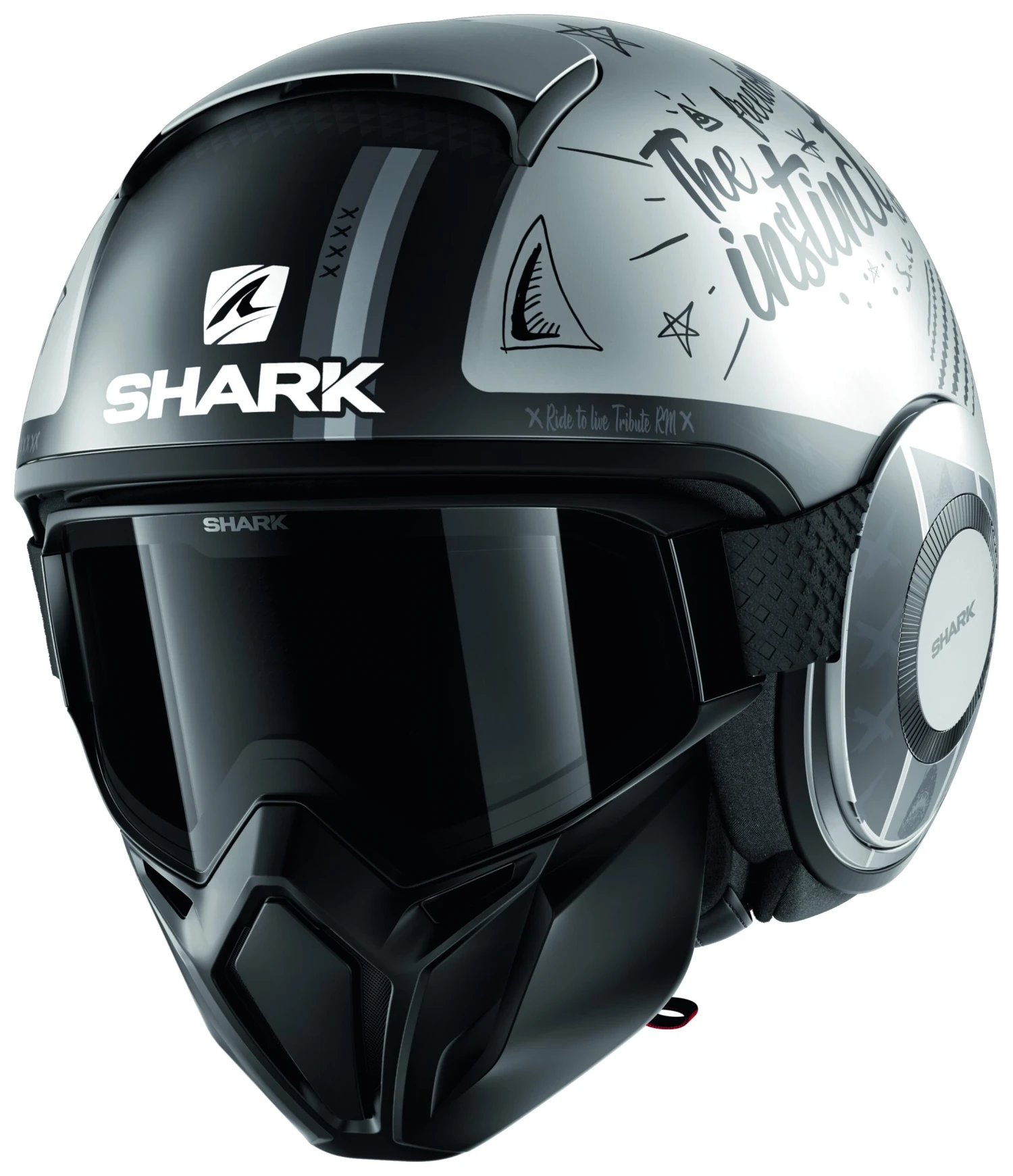 Shark Street Drak Tribute Helmet Shark Street Drak Tribute Helmet -Motorcycle Helmet Shop shark street drak tribute rm matte silver anthracite scaled