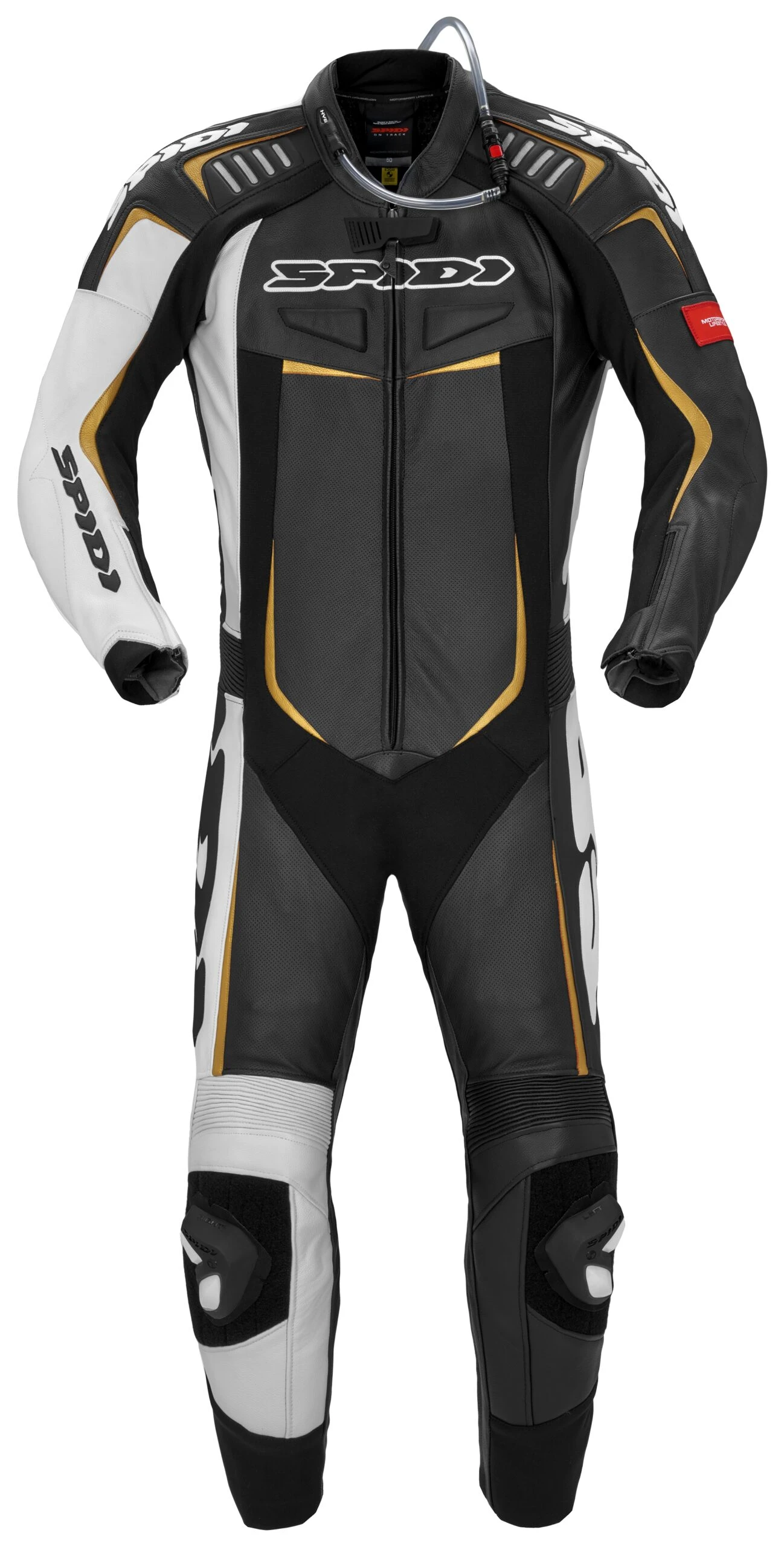 Spidi Track Wind Pro Race Suit Spidi Track Wind Pro Race Suit -Motorcycle Helmet Shop spidi track wind pro suit blk wht gold black gold scaled