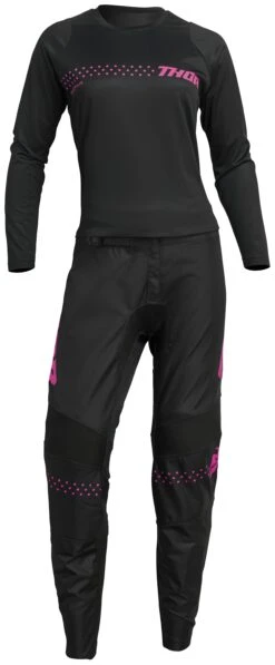 Thor Sector Minimal Women's Jersey -Motorcycle Helmet Shop thor sector womens jersey black fuchsia 2