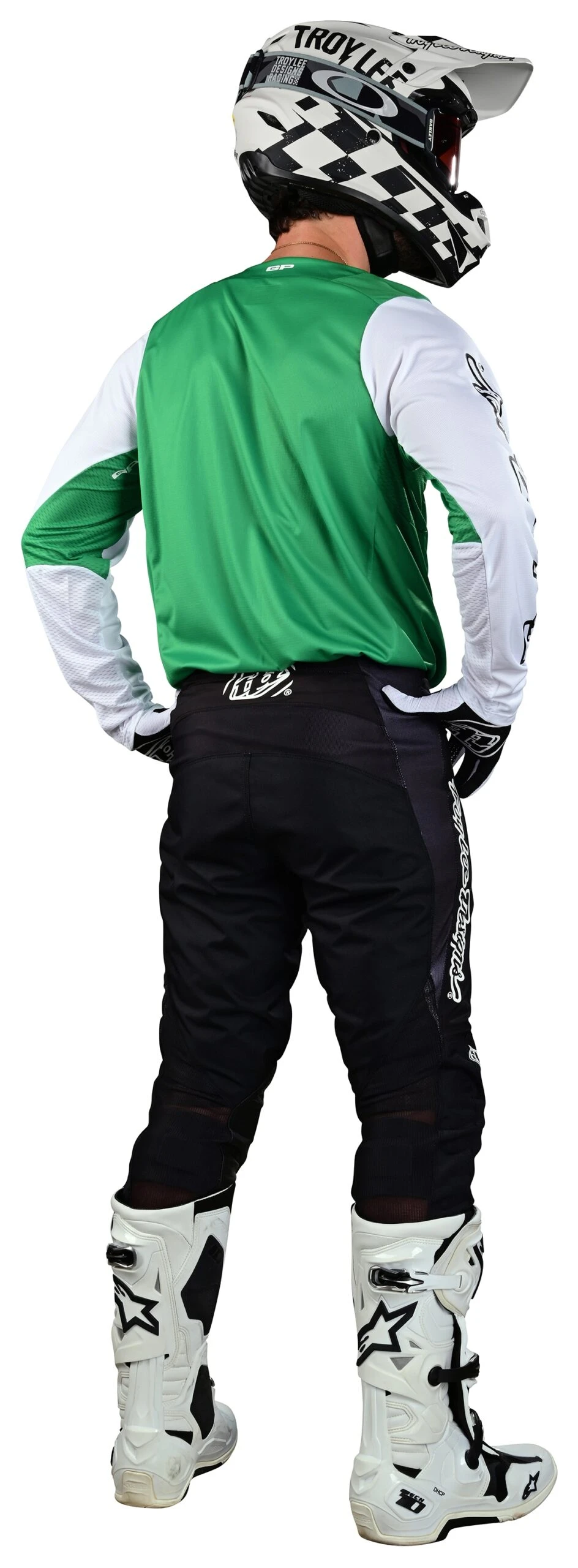 Troy Lee GP Pro Icon Jersey Troy Lee Designs Troy Lee GP Pro Icon Jersey -Motorcycle Helmet Shop troy lee gp pro icon jersey green white 3 scaled